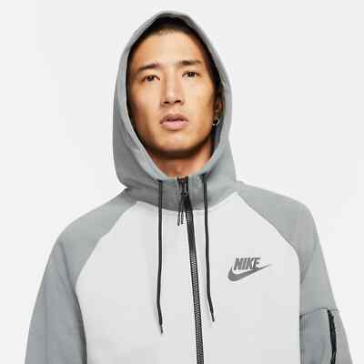 DBテック Men's Nike Tech-Pack Zipper Drawstring Hood Casual Jacket Gray