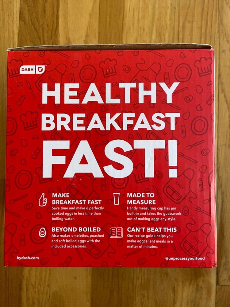 Dash Black Rapid Egg Cooker 6-Capacity One-Touch 360W Open Box New