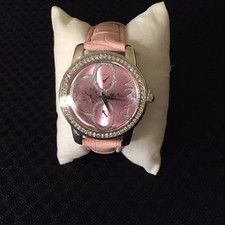 Vice Versa Crystal Watch - Pink Leather Band - New