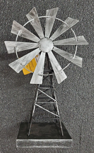 Harvest Metal Galvanized Windmill Tabletop Decoration