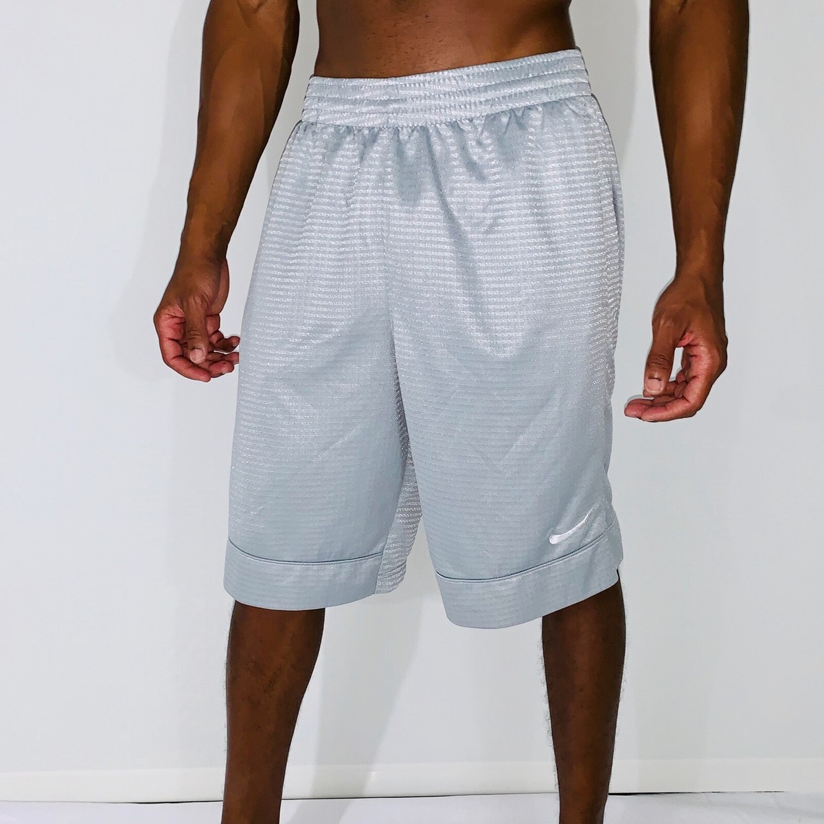 Rare Nike Dazzle Basketball Shorts Silver Gray Silky Satin