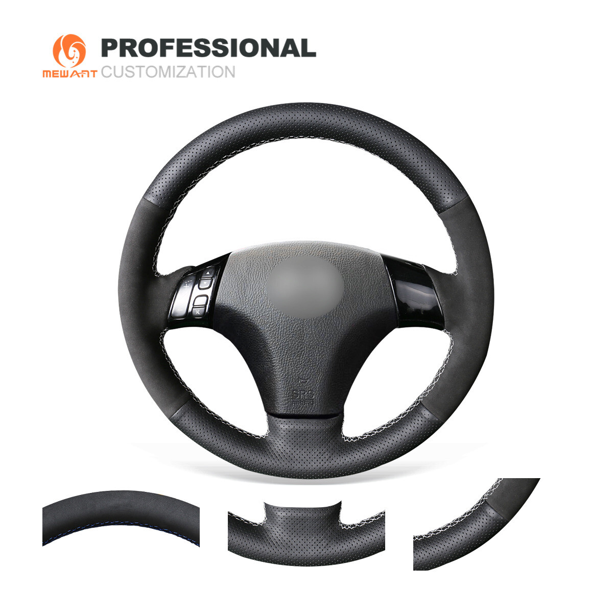 Suede Leather Car Steering Wheel Cover for Mazda 3 Axela Mazda 6 Mazda 5 MPV