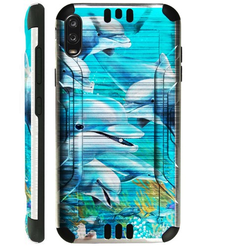 SILVERGUARD For TCL A2X A2 A1 Hybrid Phone Case Cover OCEAN DOLPHIN - Zdjęcie 2 z 3