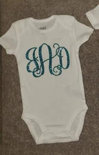Cute Personalized * Baby monogrammed bodysuit  * monogram initials shirt * Vine 