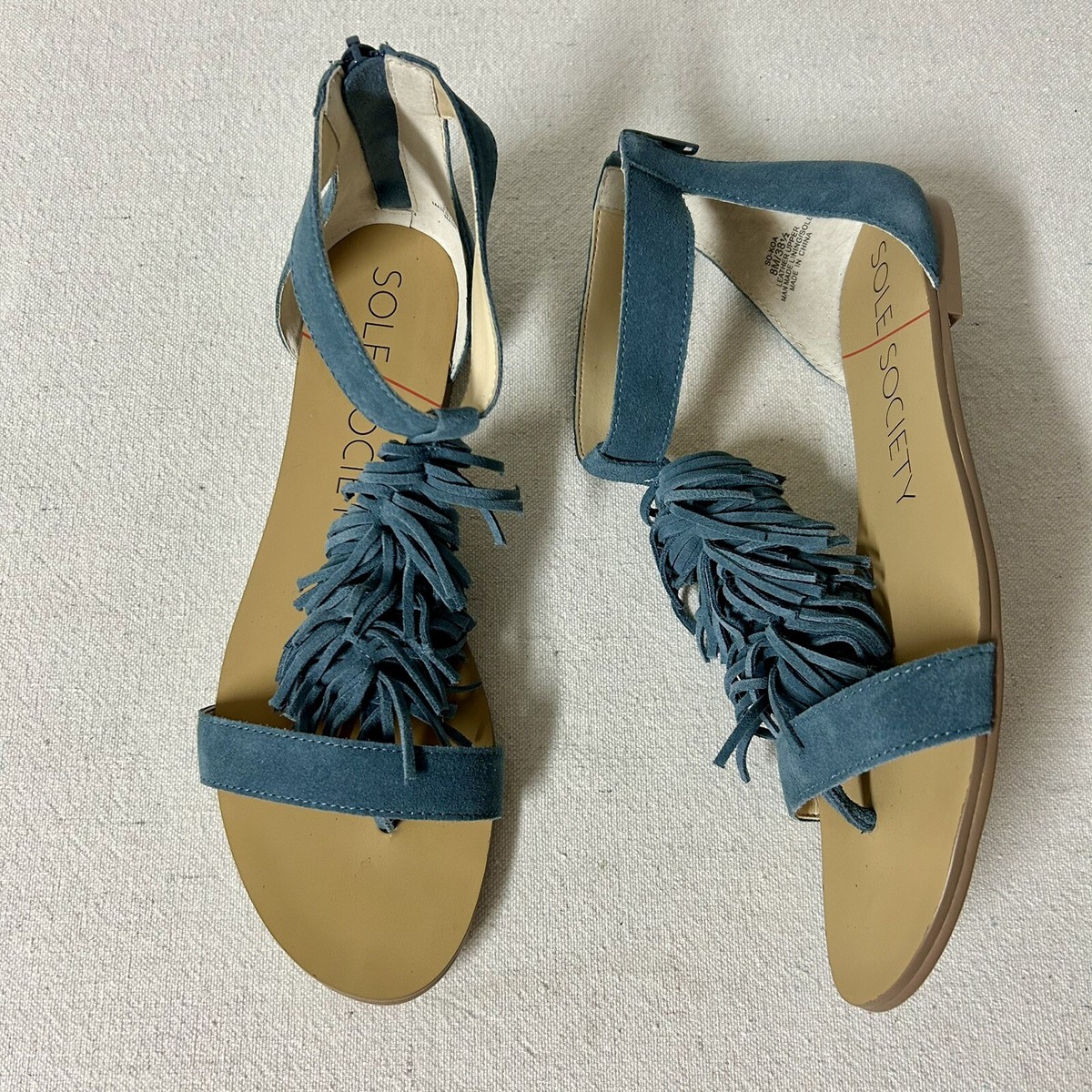 Sole Society Fringe Sandal Sole Society Sandals Womens 8M Blue