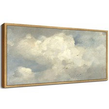 Vintage Landscape Framed Wall Art Retro Sky Cloud Nature Classic Paints Rusti...