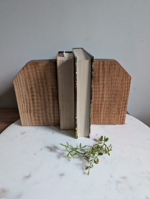 Handmade Solid Oak Bookends   Modern Organic Minimalist Solid Wood Book Ends