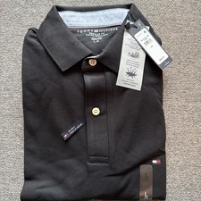 Tommy Hilfiger Men's Regular Fit Wicking Polo Black Size L Everyday Preppy