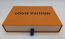 Louis Vuitton Empty Drawer Style Gift Box 8 1/8” x 5  3/8" x 1 5/8" Tab Decor 
