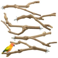 5 PCS Bird Perch Natural Grape Stick Bird Standing Stick Swing Chewing Bird T...