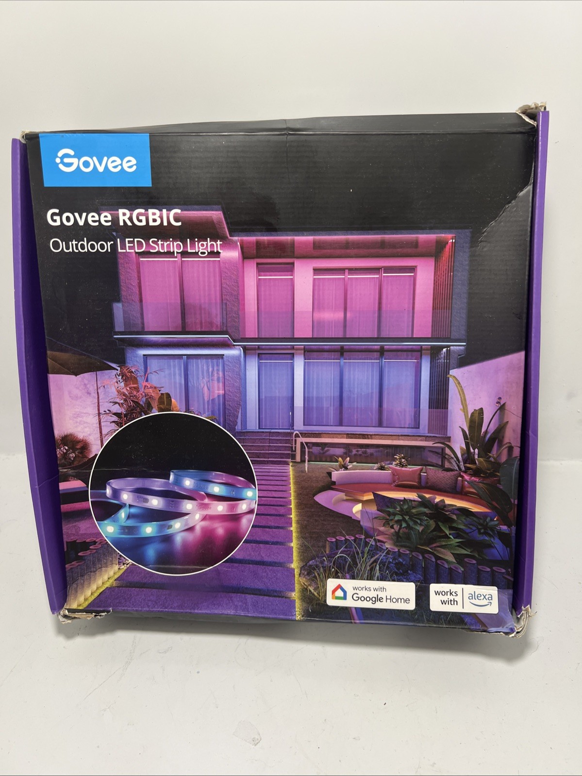 Govee H6172 32.8ft Wi-Fi RGBIC Smart Outdoor LED Strip Lights Multicolor