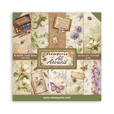 Stamperia ALL AROUND 8x8 Paper Pad 10 Sheets Art Journal Mixed Media SBBS143