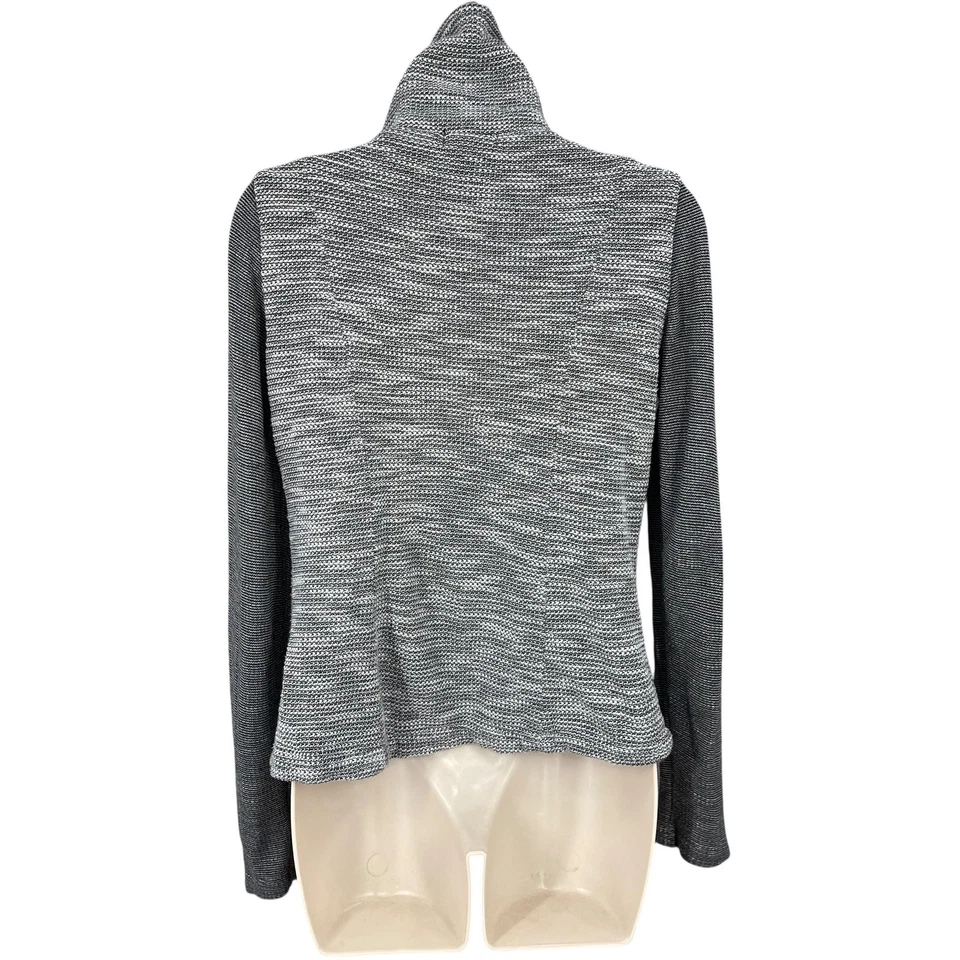 Chaqueta envolvente Beyond Yoga Preppy para mujer talla S arte jaspeado capucha asimétrica tejida EE. UU. Foto 3 de 4