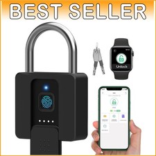 High-Security Fingerprint Padlock - USB Rechargeable  User Management Included 