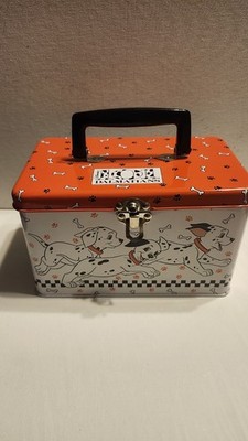 1990's Disney 101 Dalmatians Metal Tin Lunch Box Storage Container w/ Handle