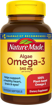 Algae Oil Omega 3 Supplement 540Mg, Omega 3 Fish Oil Alternative, 70 Veggie S...