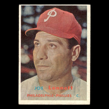 Joe Lonnett Rookie #241 1957 Topps Philadelphia Phillies Baseball Card MLB EX. rookie card picture