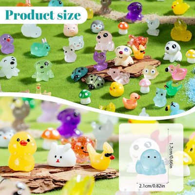 112 Figuras De Animales De Resina Luminiscente – Mini Set Colorido Para Decoración De Jardín, Paisajes En Miniatura Y Acuarios – 10 Estilos Diferentes