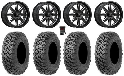MSA Spark 15'' Wheels Black/Milled 35'' Alpha Tires Honda Pioneer 1000 / Talon