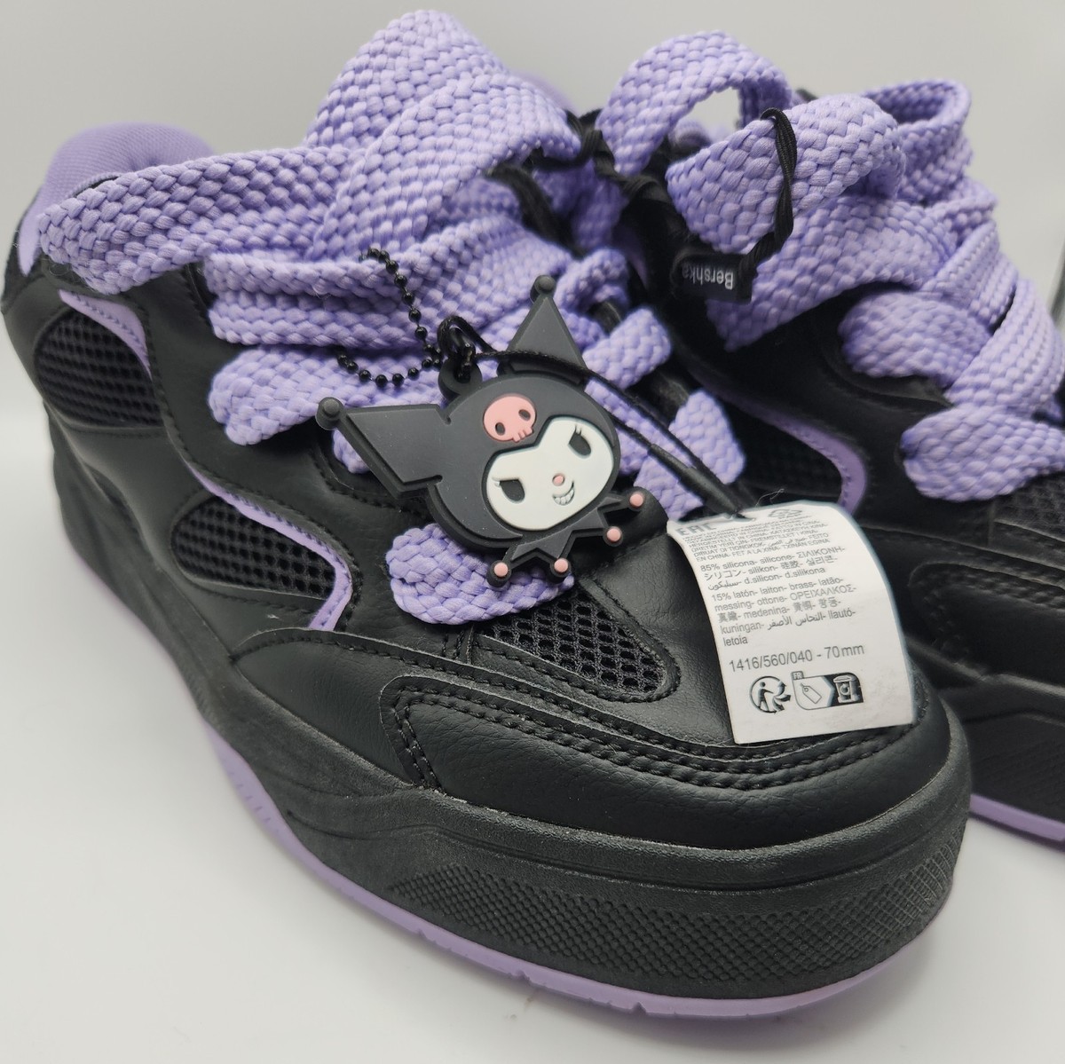 BERSHKA Kuromi trainers size 7.5 shoes sneakers black Starfit