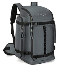 65L Ski Boot Bag,Large Duffle Travel Bag,1680D Nylon Waterproof Padded Ski Grey
