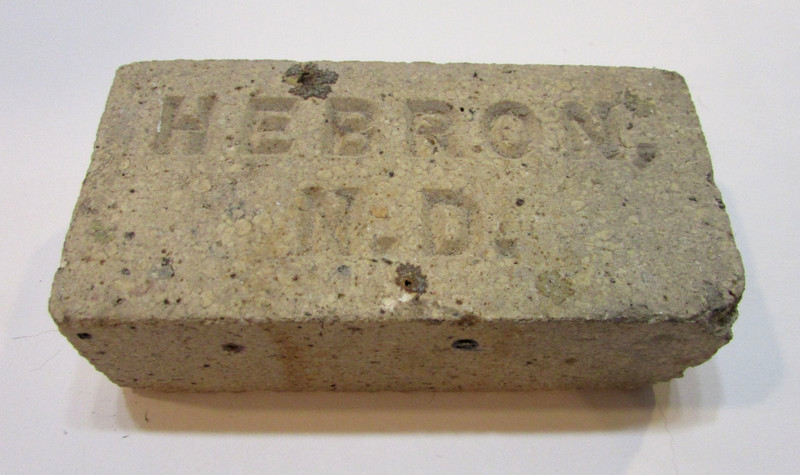 Primitive Antique 1900's Hebron ND Brick North Dakota 4" Souvenir Paperweight