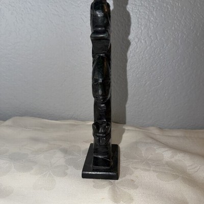 Metal totem pole Bird And Man Note Base Has A Crack And Looks To Be Glued
