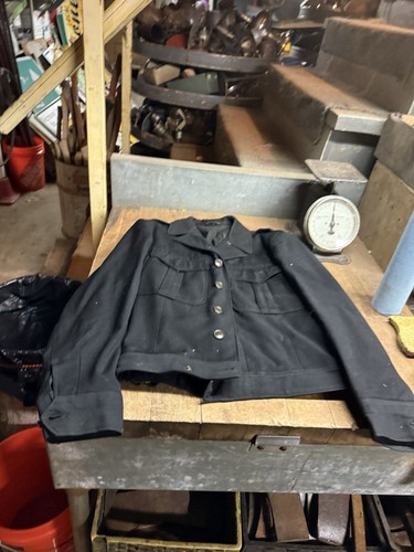 Vintage alt geknöpft schwarz Scheune Hausarbeit Mantel Jacke Herren Arbeitskleidung Kleidung USA - Bild 2 von 24