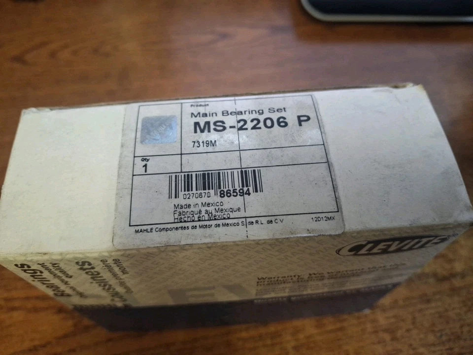 Juego de cojinetes principales del cigüeñal del motor Clevite MS-2206P CADILLAC NORTHSTAR 4.6 Foto 2 de 3