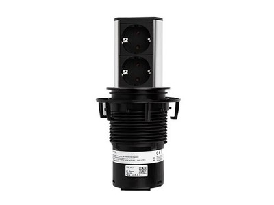 Bachmann ELEVATOR Steckdoseneinheit, 2x Schuko, Edelstahl