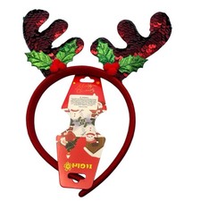Christmas Red Reindeer Antler Ears Headband