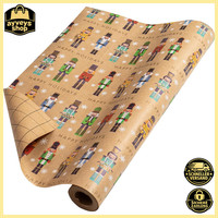 Weihnachts-Geschenkpapier Jumbo-Rolle Kraftpapier Nussknacker 43,2Cm X 10M