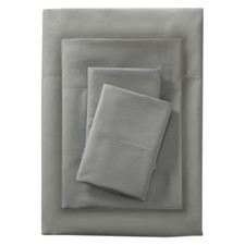 King Microfiber Sheet Set Gray: Polyester, 4-Piece Bedding