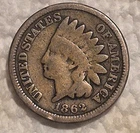 1862 Indian Head Small Cent Collector Fine+ Features 1C Penny