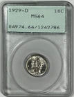 1929-D Mercury Dime Rattler PCGS MS64 - Excellent Bands! Better Date!