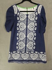 Akemi + Kin Anthropologie Small Navy Blue Marin White Manet Tunic Dress Shirt 