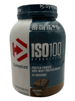 Dymatize ISO100 Whey Protein 3lb Fudge Brownie