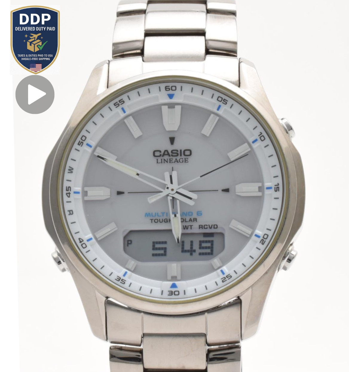 [Exc+5] CASIO Lineage LCW-M100T Titanium Solar Wave Ceptor Men's Watch 17.5cm
