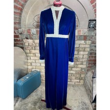 maxi dress velvet blue lace gothic formal 