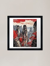 Zhangjiajie China Vintage Poster To Framed Wall Art Poster Canvas Print ...