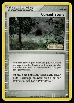 Pokemon Card - Cursed Stone Legend Maker 72/92 Reverse Holo Uncommon Stamped