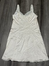 Vintage Lace Trim Satin Slip Dress Ivory Nightgown 80s/90s Lingerie Bridal
