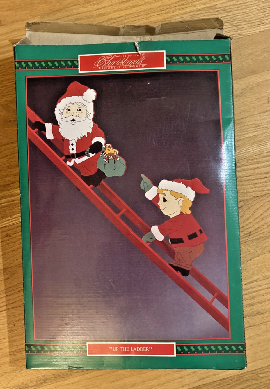 House of Lloyd Christmas Around World Up The Ladder Wood Display '91 Vintage
