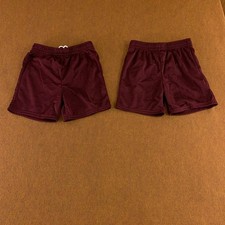 Lot of 2 Augusta Sportswear Youth Size Small Maroon Mesh Athletic Shorts New