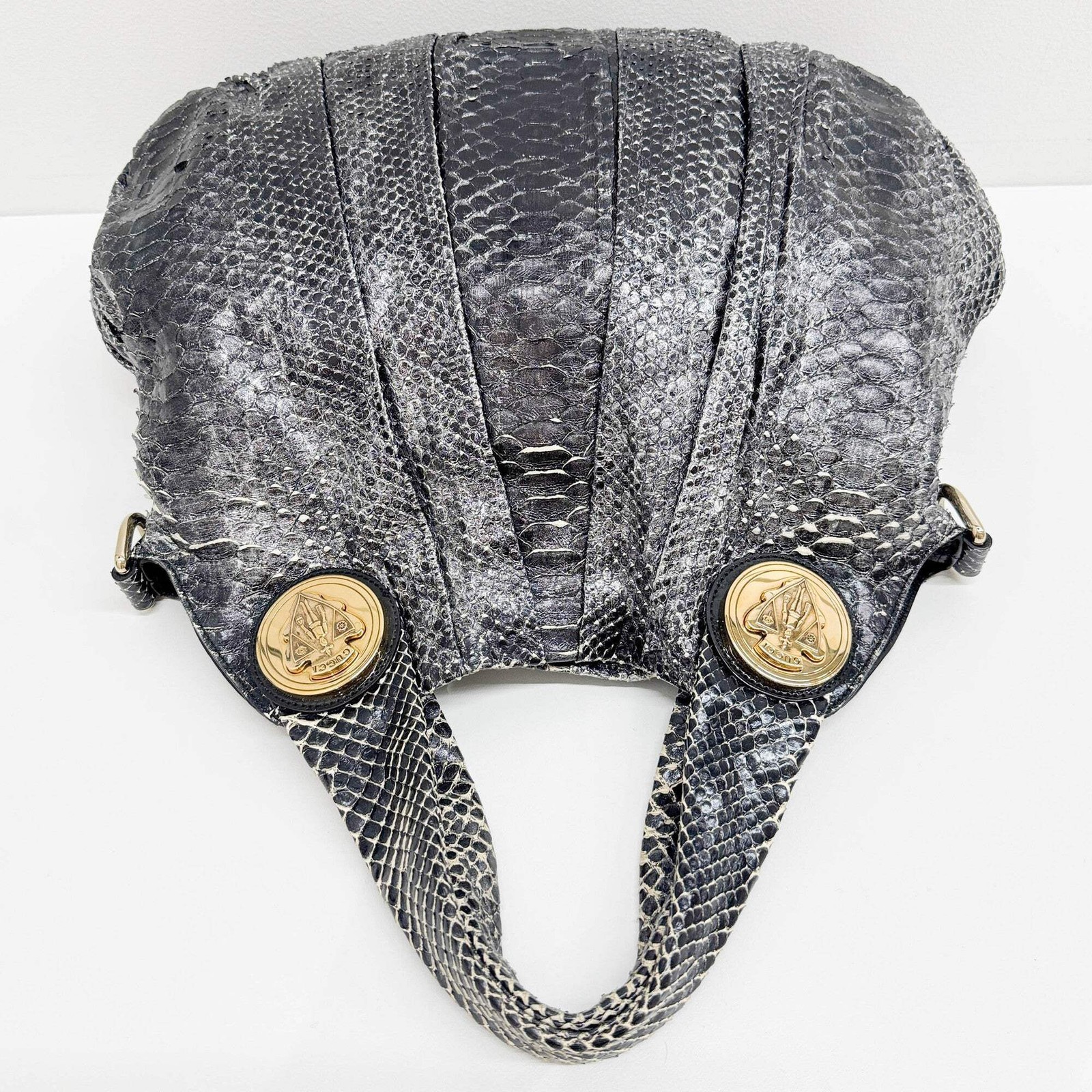 GUCCI Hysteria Black Python Embossed Leather Two … - image 7