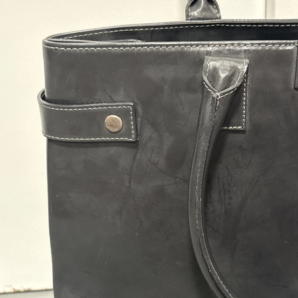 Alberta Di Canio Gray Italian Leather Shoulder Tote Bag - Image 4 of 4