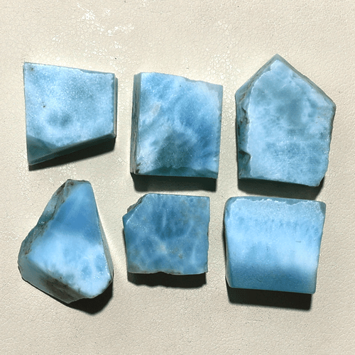 Onde congelate ~ 6 pz Larimar naturale dominicano 13 mm-20 mm cablaggio pietre preziose grezze - Foto 8 di 11