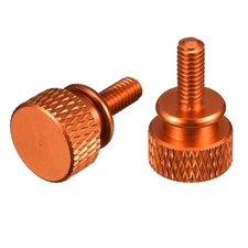 Computer PC Case Shoulder Type Knurled Thumb Screw Orange M4x10mm 10pc