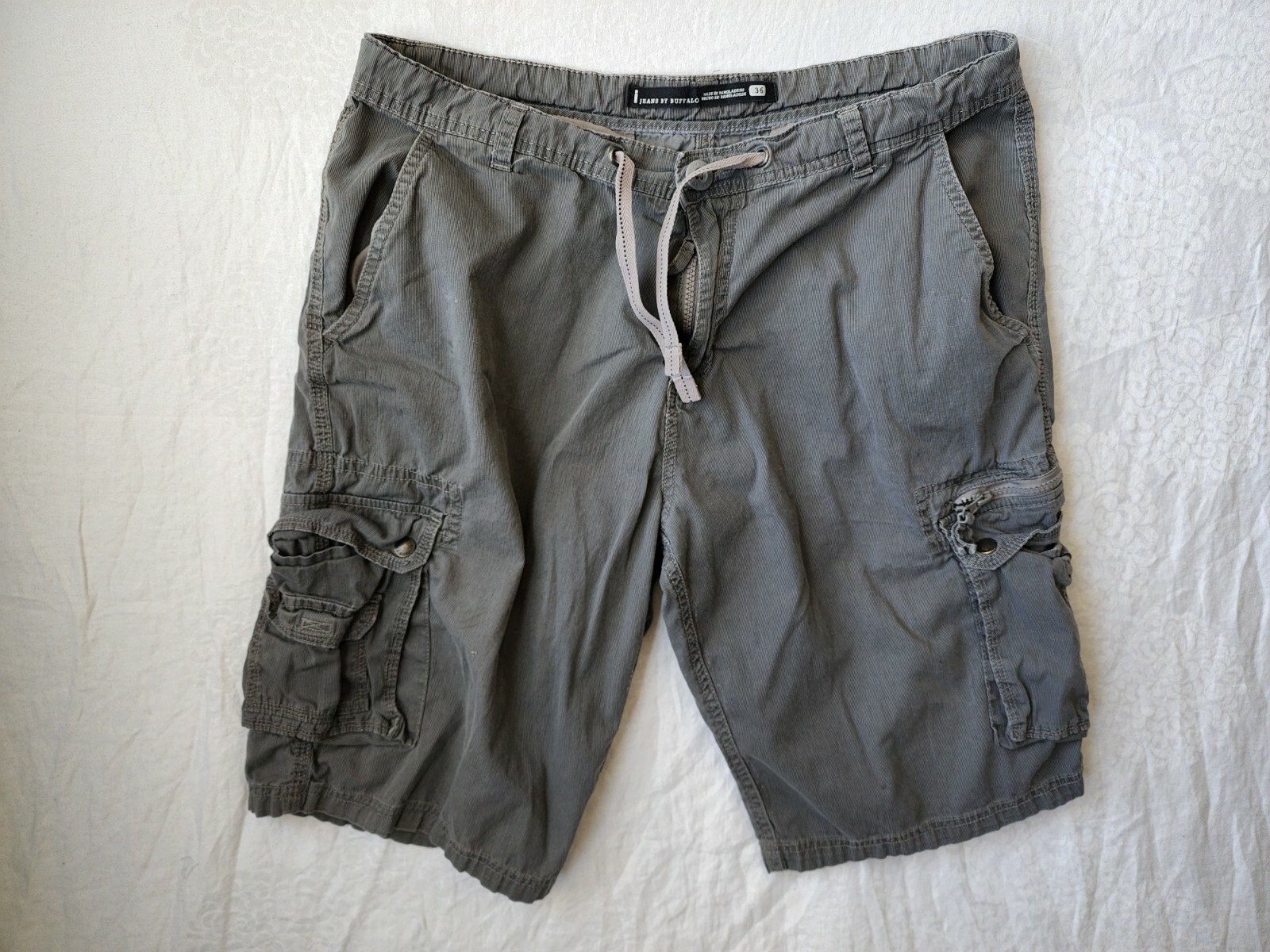 I Jeans By Buffalo - Men's 36 Waist Gray Cargo Shorts - Drawstring Pockets  | eBay