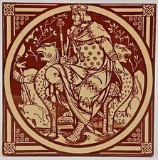 Minton Fireplace Tile Early English History "Canute" C1872